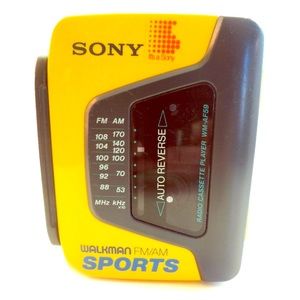 Retro 1990s cassette tape, am/fm  Sony Walkman.